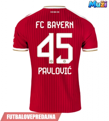 Lacne Muži Futbalové dres Bayern Munich Aleksandar Pavlovic #45 2026-27 Krátky Rukáv - Domáci